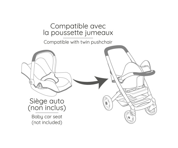 Smoby Maxi-Cosi Twin Pushchair Pink
